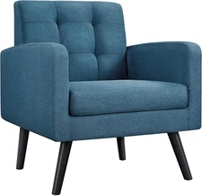 Mid-Century Accent Chairs, Modern Upholstered Living Room Chair, Cozy Armchair B