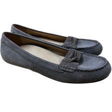 Vionic Norah Gray Suede Leather Moccasins Women's Size 10 New Without Box