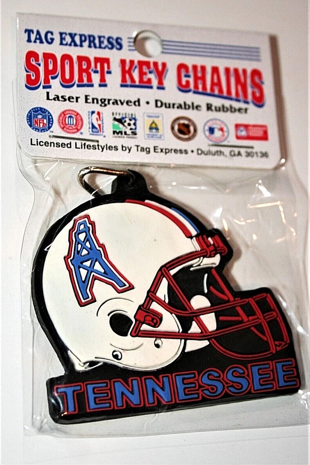 Vtg Rare Tennessee Oilers NFL Football Helmet Team Logo Key Chain New NOS MIP - Image 2 of 4
