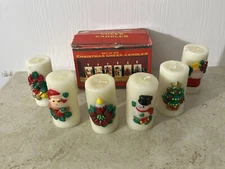 Vintage Christmas Cheer Candles Set Of 6 In Box