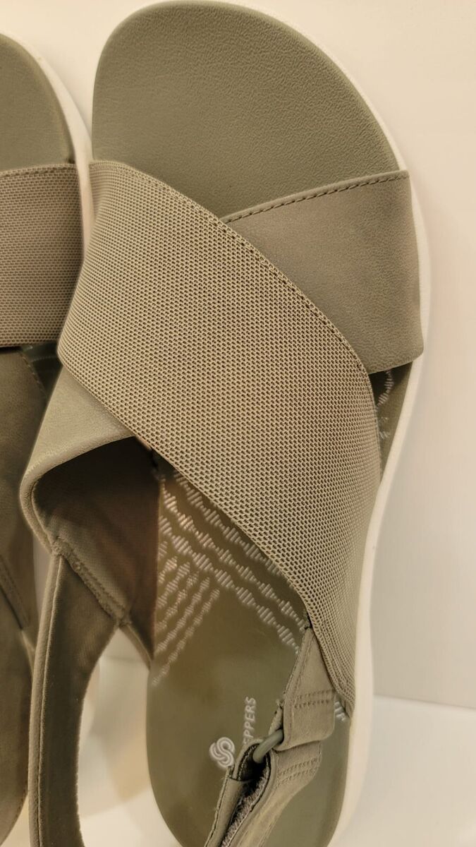 Clarks CloudSteppers Mira Olive Strap Sandals Slingback Sz Clarks CloudSteppers Mira Olive Strap Sandals Slingback Sz