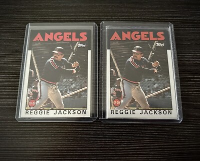 Topps Baseball 1986 Reggie Jackson Los Angeles Angels x2 Trading Card 