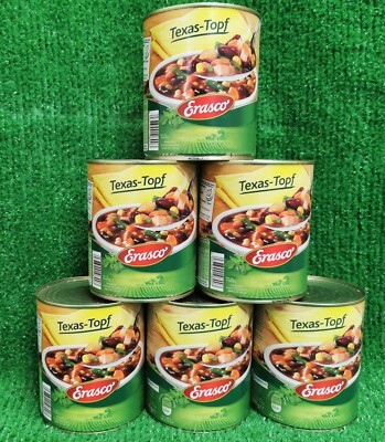 (5,19 /kg) 6x Erasco Texas -Topf 800g Texastopf Eintopf mit Paprika Versand 0 !!