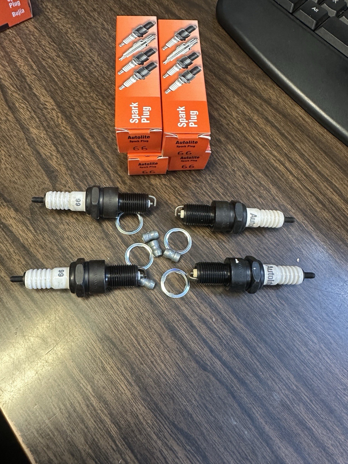 NEW  4 Autolite Copper Core Spark Plugs #66
