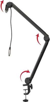 Gator Frameworks GFWBCBM3000 Deluxe Broadcast Mic Boom Arm Integrated XLR Cable