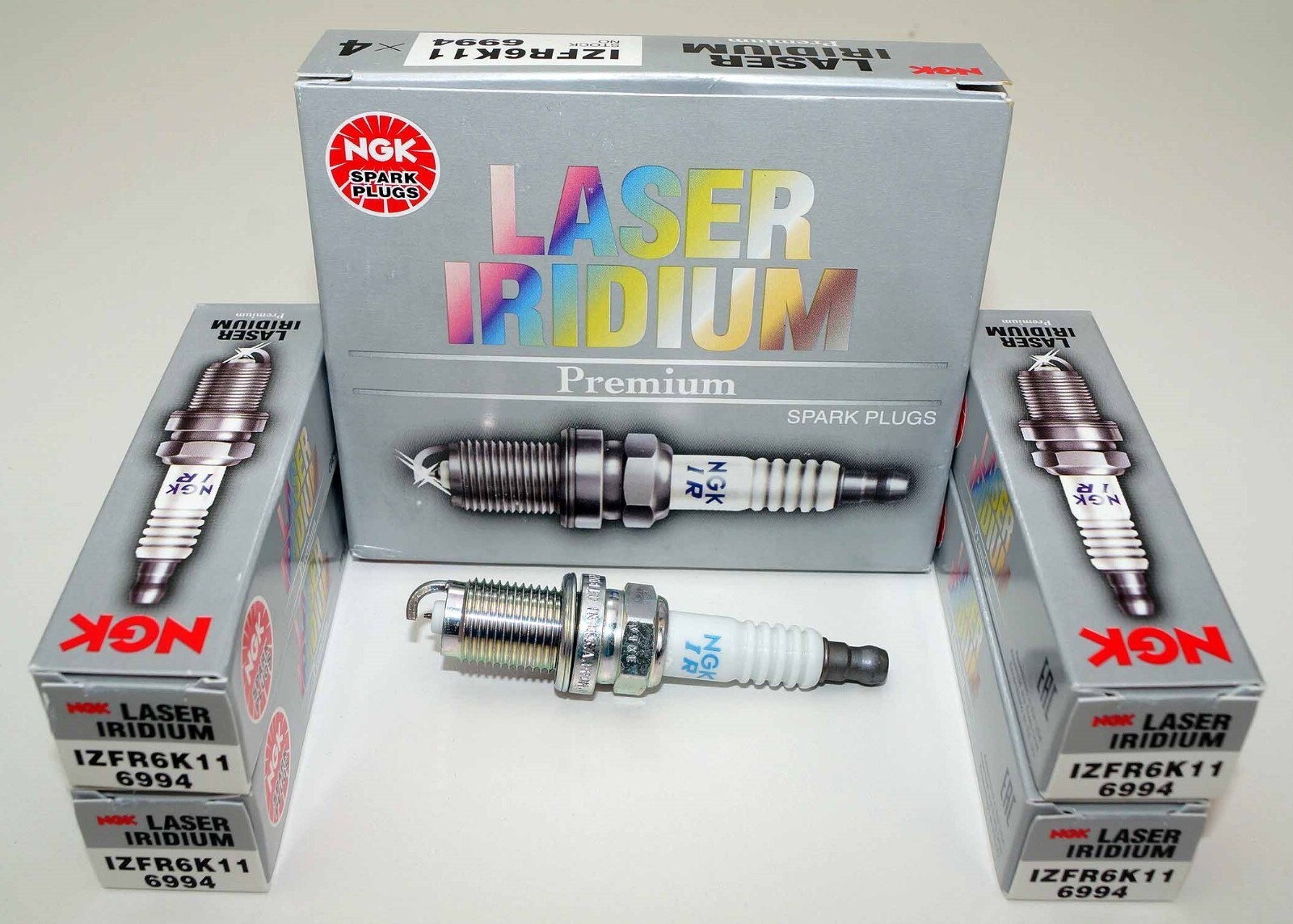 Set of 4 Genuine NGK 6994 Spark Plugs - Laser Iridium IZFR6K11