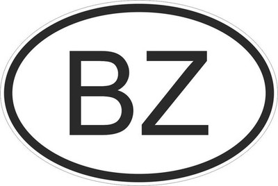 Sticker Oval Flag Country Code Car Motorcycle Belize BZ