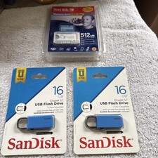 Scandisk 16 Mg And 512 Mb Flash Drives Lot Of 3