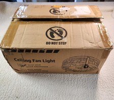 16" Caged Ceiling Fan Light Flush Mount - 6 Speed Quiet DC Motor Remote Control