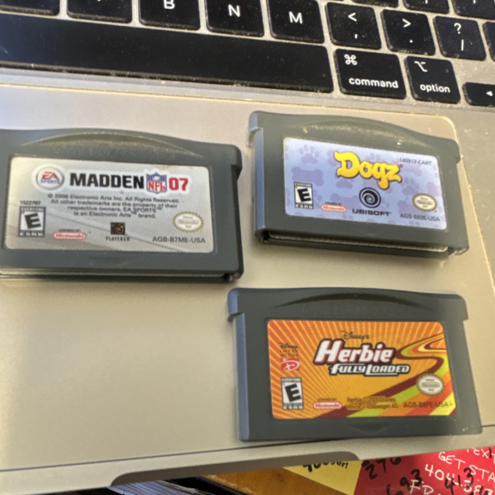 Nintendo Game Boy Advance Madden NFL 07 Dogz Herbie Fully Loaded Racing untested