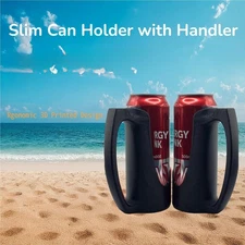 12 Oz Slim Can Holder with Handle – Grip for Soda, Beer & Beverages
