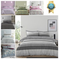 4 Pcs Complete Bedding Set 1x Reversible Duvet Cover 1x Fitted Sheet Pillowcases