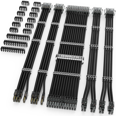 PSU Cable Extension Kit Customed PC Power Supply Extend Mod 16AWG with 24 Pin...