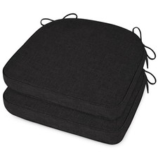 Chair Cushions for Dining Chairs Non-Slip Kitchen Chair Cushions Set 2 Black
