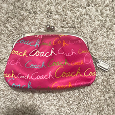 Vintage Y2K Coach Pink Multicolor Logo Patter...