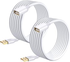 Costyle USB Extension Cable White 15ft, 2 Pack 2.0 Extender 15FT,
