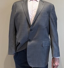 Loro Piana Blazer 46R Gray Hickey Freeman Jacket Super 150's Wool Tasmanian