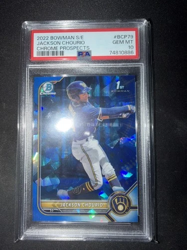 2022 Bowman Sapphire - Chrome Prospects Jackson Chourio #BCP-79 PSA 10 First
