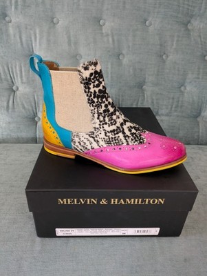 MELVIN & HAMILTON Leder Stiefelette Chelsea-Boots Neon - SELINA 29 - Neu! Gr. 38
