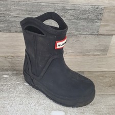 Hunter Georgey Toddler Boots Sz 9 M Black Rubber Waterproof Slip On Mid Top