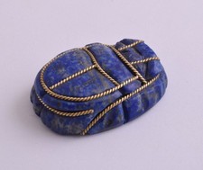 Lapis Lazuli Scarab Carving Egyptian Beetle Hand Carved Gemstone 2" / 57 gram