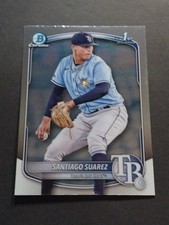 SANTIAGO SUAREZ 1st Bowman 2025 Bowman Prospect Base Chrome Card #BCP-142 Rays