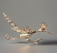 Vtg Sterling Silver Road Runner Pin Hat Tie Clip