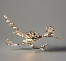 Vtg Sterling Silver Road Runner Pin Hat Tie Clip