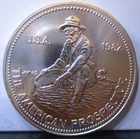 1987 "The American Prospector" 1oz .999 Fine Silver Round, Engelhard Round