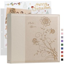 Artmag 8x8 Inch DIY Scrapbook Album with 20 sheets 40 Pages 3 Ring Binder Lea...