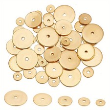 1box 50pcs 5 styles 304 Stainless Steel Spacer Beads Flat Round/Disc 4 10mm