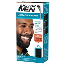 JUST FOR MEN Mustache  Beard Dye, Keratin, Black M-60 1 Pack  Mustache  Bea