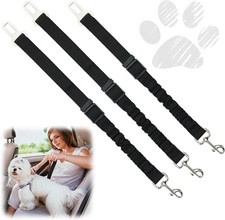 Thickened Dog Seat Belt for Car, 3 Pack Elastic Bungee Dog Car Safety Belt - Adj