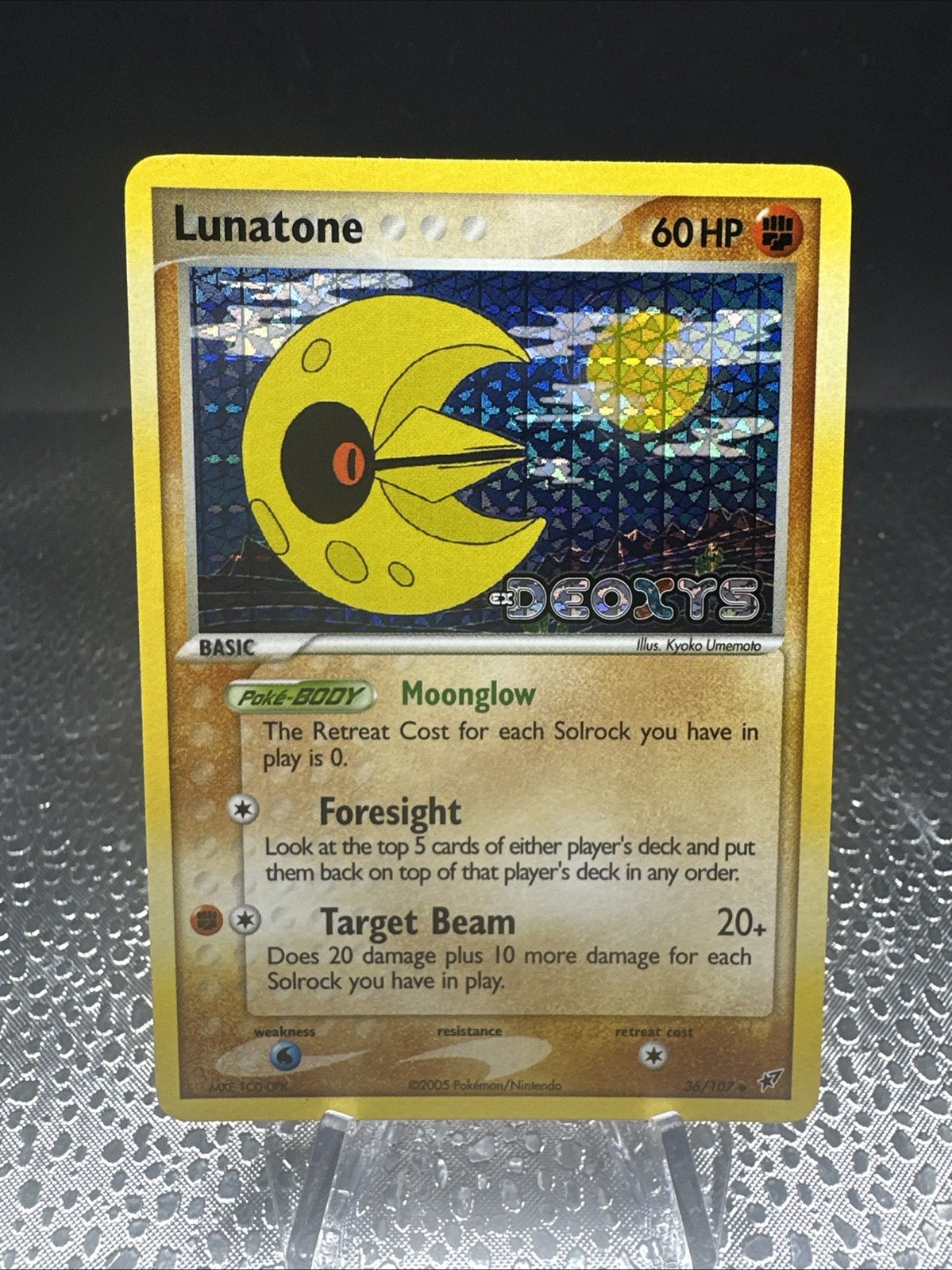 Pokémon Lunatone #36/107 Reverse Holo Uncommon - 2005 EX Deoxys - NM to MT Cond.