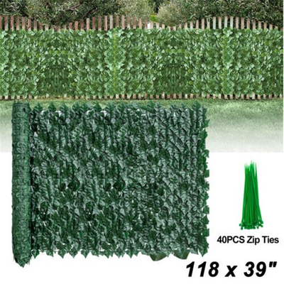 #ad 118 #x27;#x27; Artificial Faux Ivy Leaf Privacy Fence Screen Panel Wall Hedge Decorative $33.11