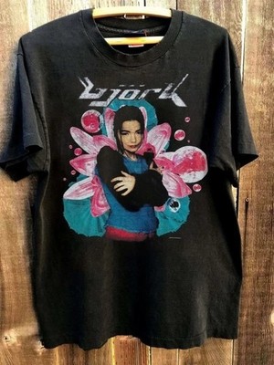 Rare Bjork 90s Retro style Black T shirt Vtg Unisex Men Women S