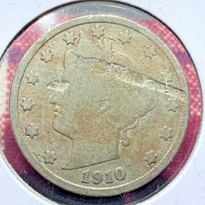 1910-P ~ERROR VARIETY~ Liberty V Nickel 5¢ Laminated Planchet SP5905