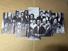 Mafia Portrait Canvas 5pc Display Sopranos Godfather Good Fellas Scarface Gotti