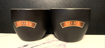 Bailey's Irish Cream Set of 2 ''Mine /  Yours''  Ceramic Cups  New