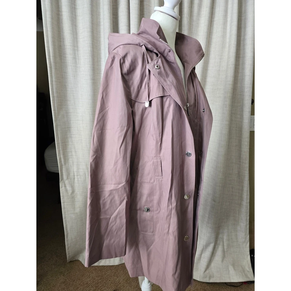 Abrigo chaqueta de lluvia para mujer London Fog Collection rosa malva púrpura talla L Foto 4 de 4