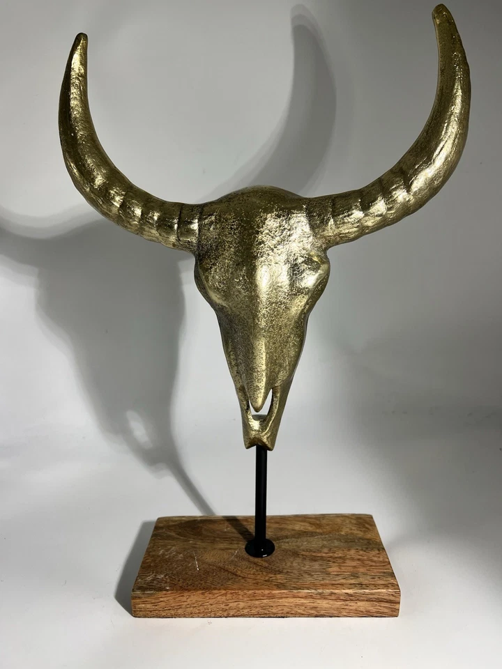 公牛金属金牛头骨雕塑家居装饰哥特式西部 — 第 2/4 张图片