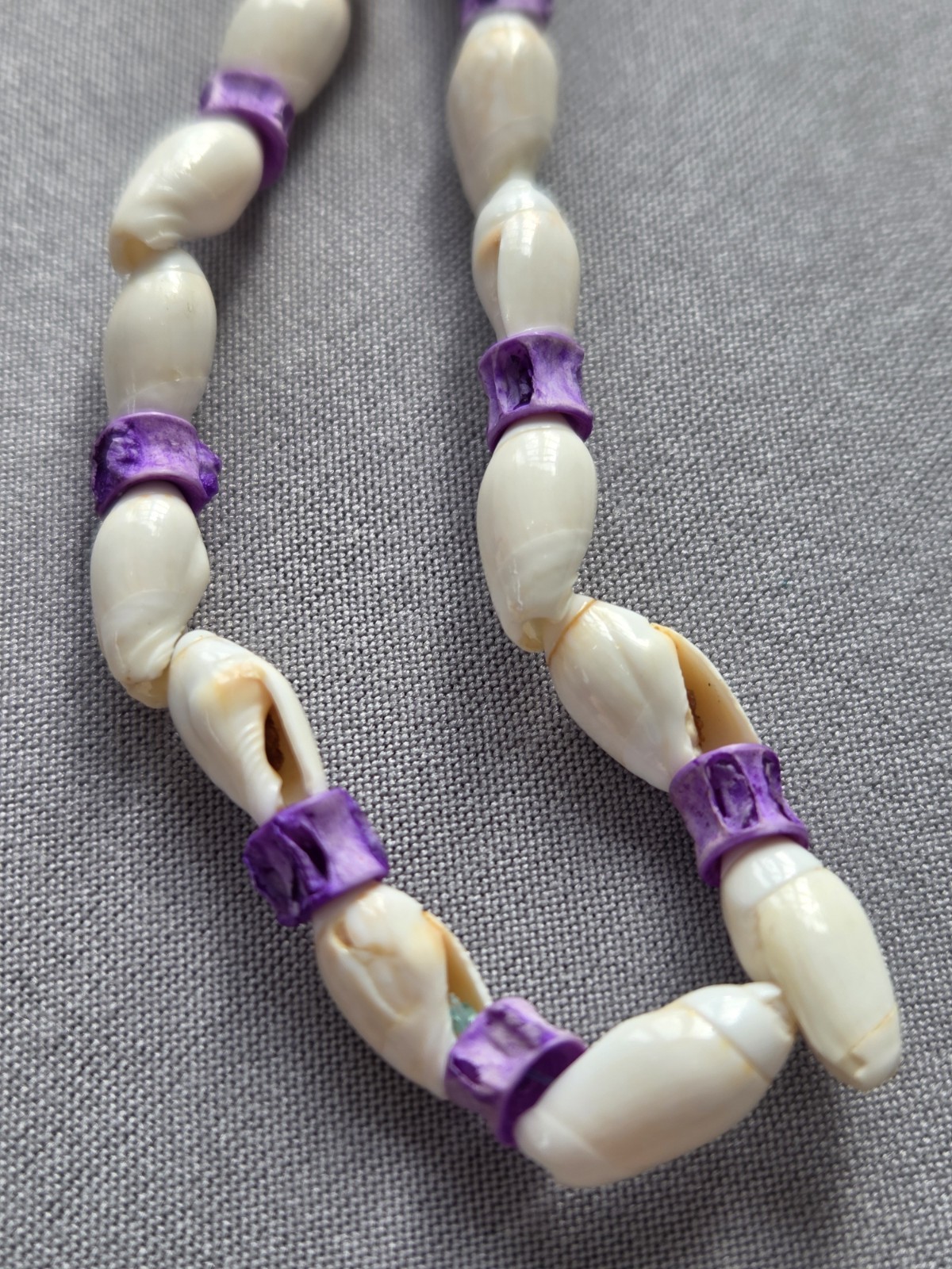 Handcrafted Shell Beaded Statement Necklace, Blue… - image 4