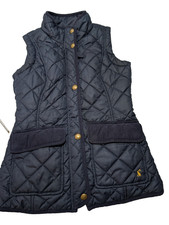 Joules women s Hunter Navy Vest US 8 Brass Button Zipper Hunting pockets Quilt