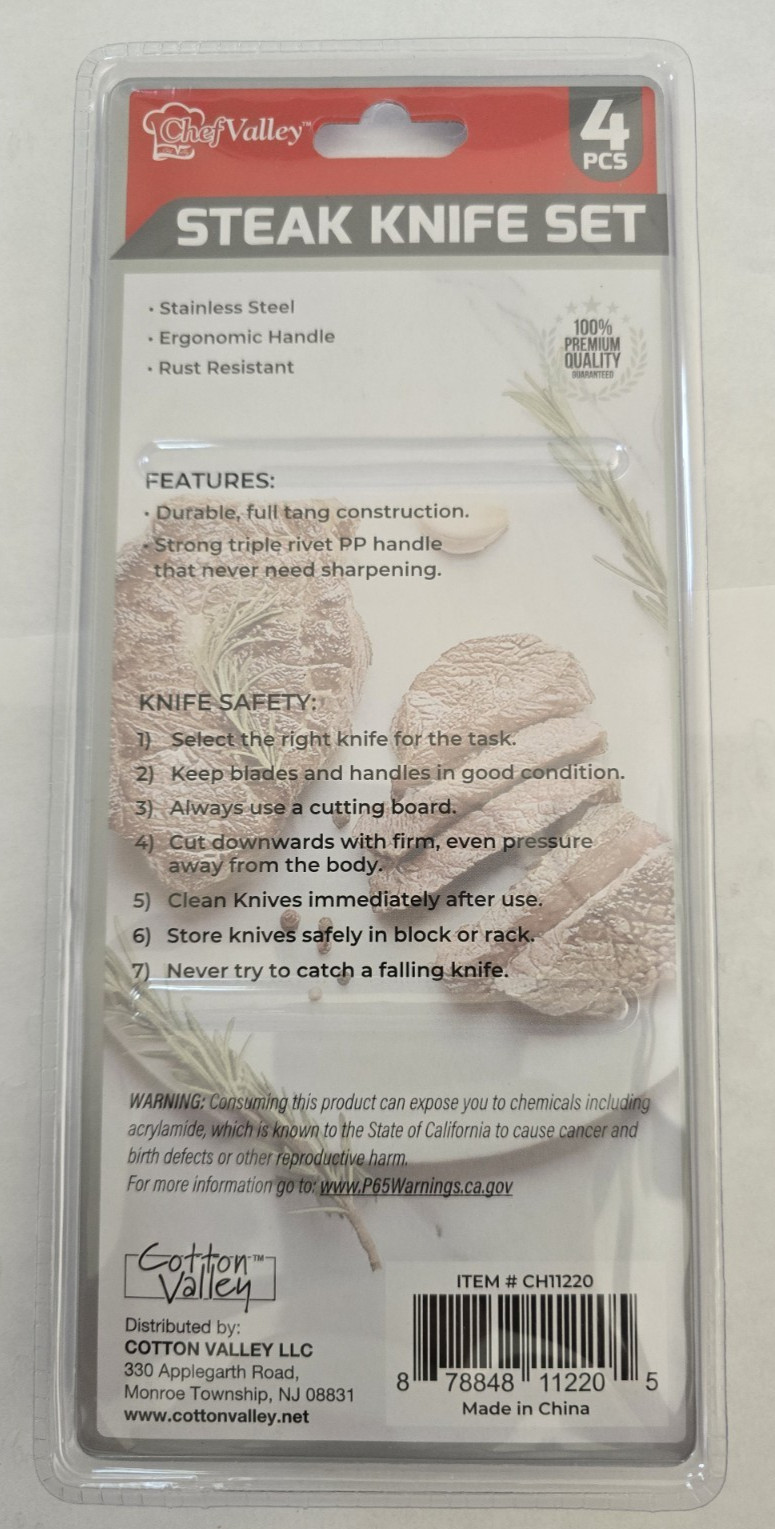 16 pc. Steak Stainless Knife Set - Serrated Steak Knifes