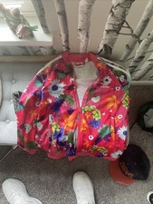 Girls Adidas Original Floral Print Full Zip Printed Track Jacket - Size M 11/12