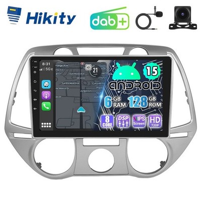 DAB+ 6+128GB CarPlay Android 15 Radio Navi RDS BT Für Hyundai i20 PB 2008-2012