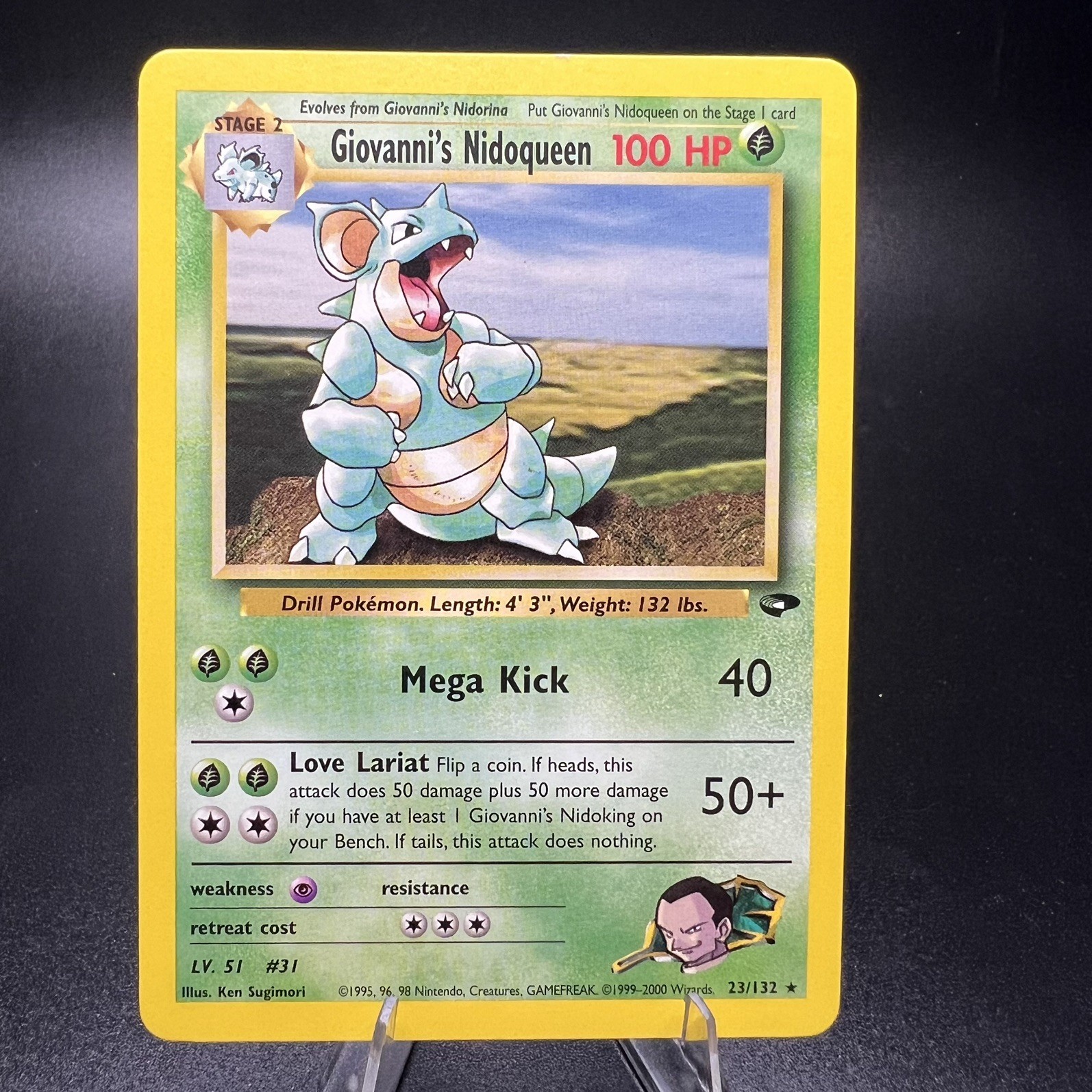 Giovanni's Nidoqueen 23/132 - Gym Challenge Rare - Vintage WOTC Pokemon Card
