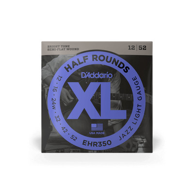 D'Addario 12-52 Jazz Light, XL Half Rounds Electric Guitar Strings