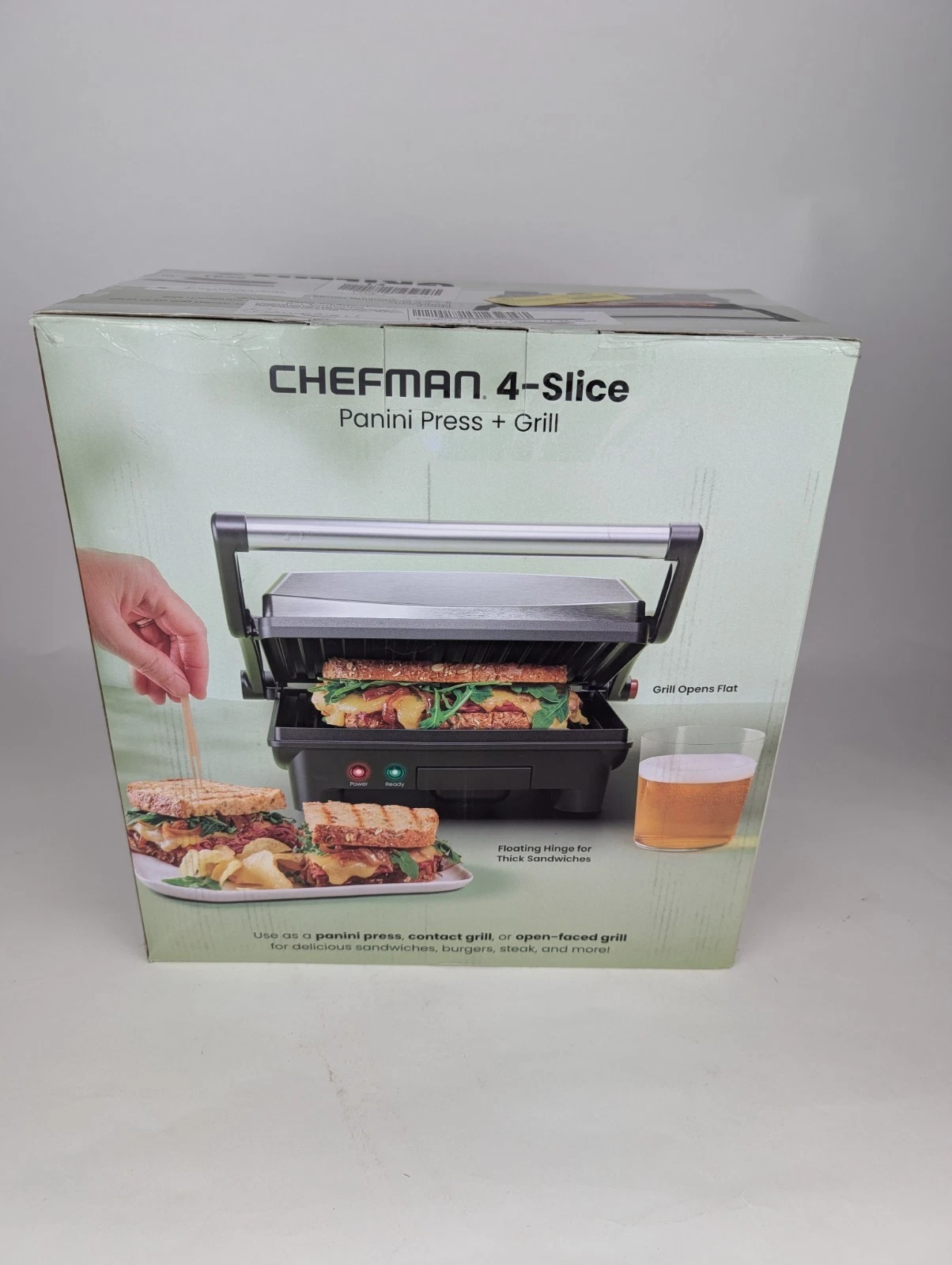 Chefman 4-Slice Panini Press Grill & Gourmet Sandwich Maker Non-Stick Plates
Opens in a new window o