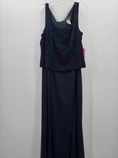 Pre-Owned Alex Evening Navy Size 18 Maxi Evening Gown